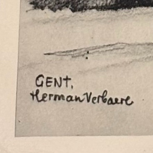 Herman Verbaere Fine Art Print Vintage Original Antique BELGIAN / BELGIUM SKETCH - Picture 6 of 8